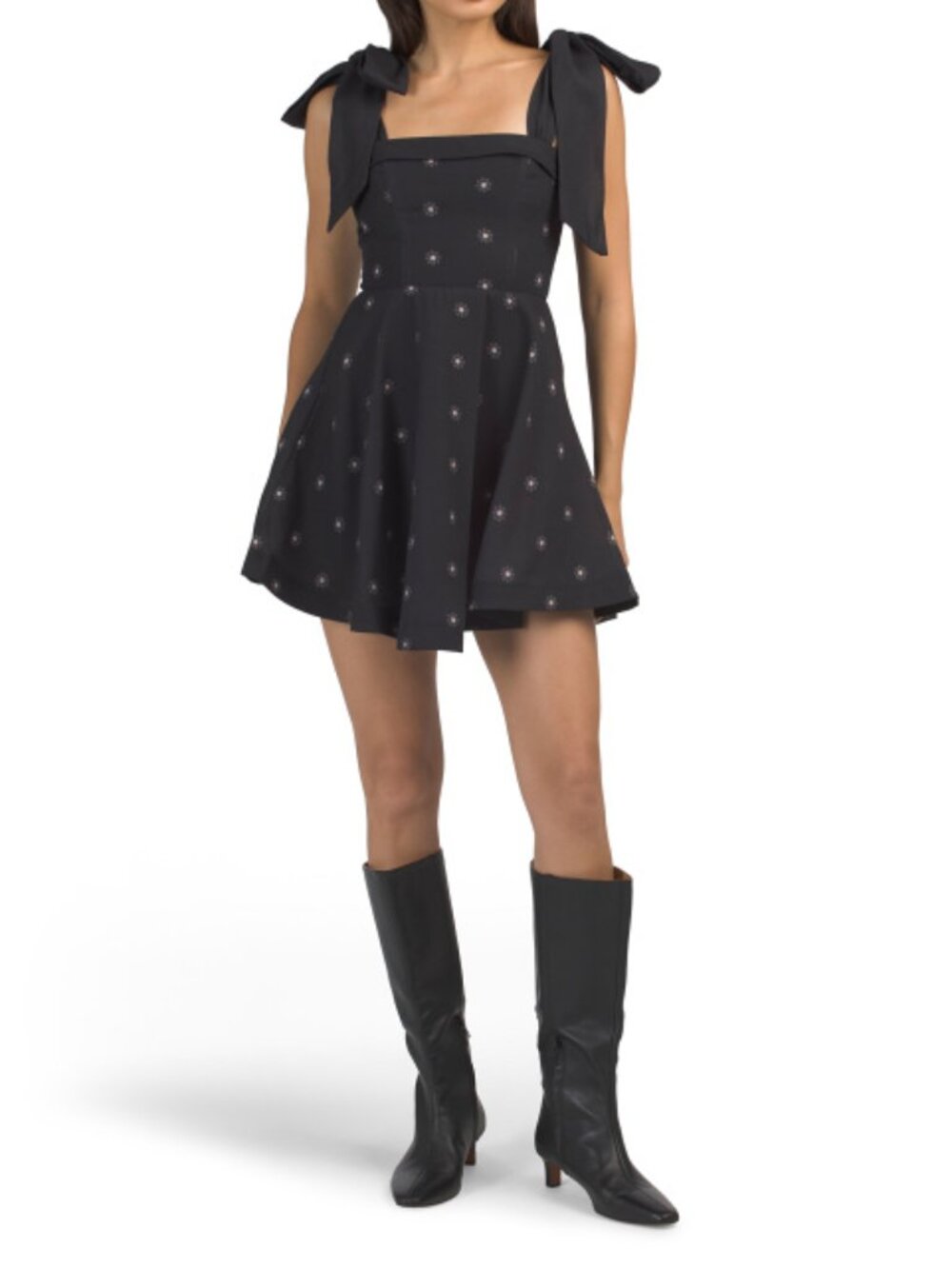 SELFIE LESLIE Jeanie Shoulder Tie Mini Dress